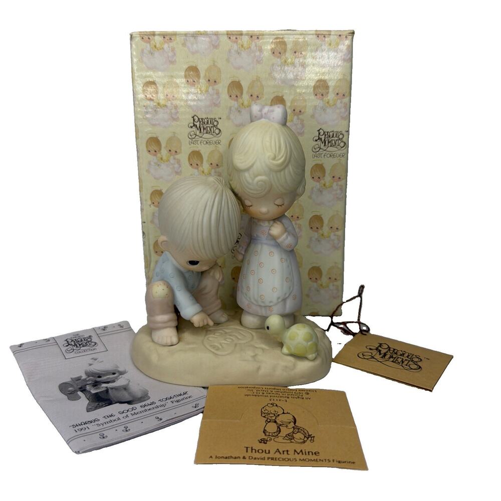 Precious Moments 1979 Thou Art Mine E-3113 Jonathan & David Trinity Stamp Retro